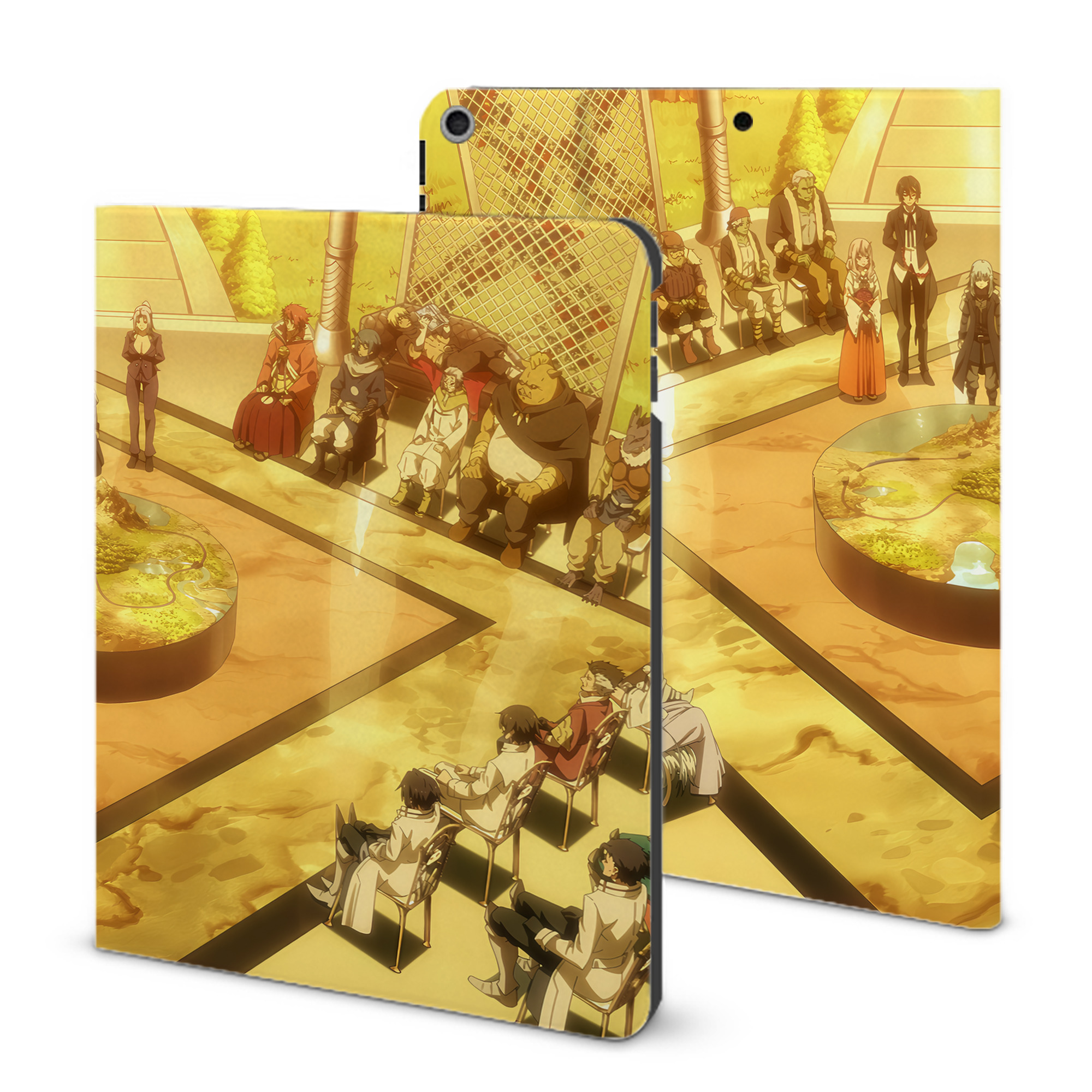 （画像用） 転スラ Regarding Reincarnated to Slime IPad ケース ブック型 PUレザー TPU 耐衝撃 軽量 薄型 ペン収納なし 全面保護 IPad 各モデル対応